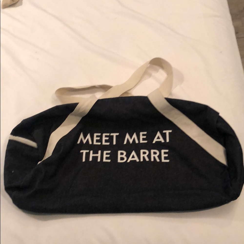 LAST CHANCE! DONATING SOON! Navy Blue Meet Me At The Barre Gym Bag/Weekend Bag